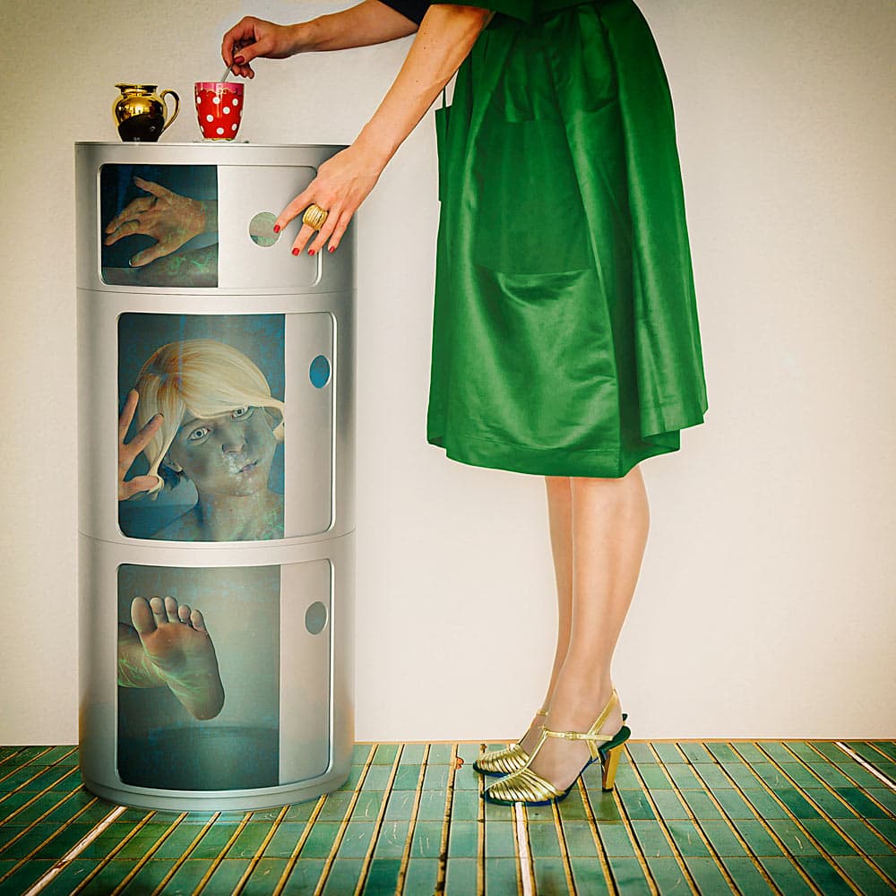 Elegant Woman Surreal Cabinet by ambra — canvas wall art