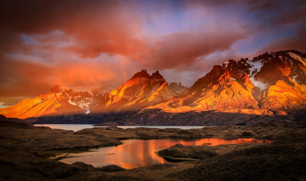 Golden Mountain Sunset by Raimondo Restelli — canvas wall art