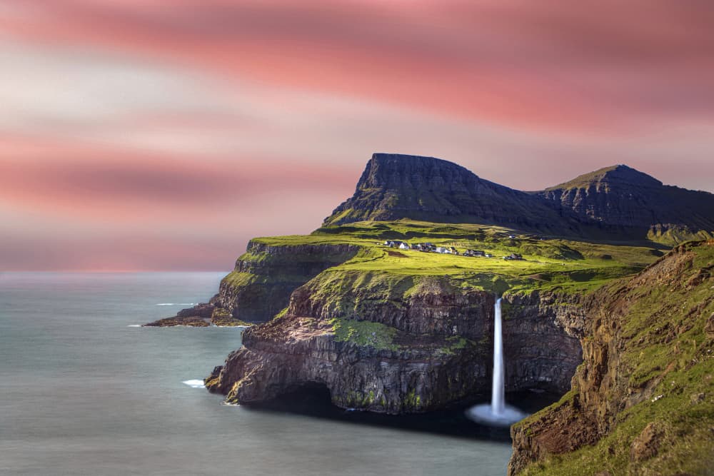 Dramatic Island Waterfall by Juan Antonio Palacios — canvas wall art