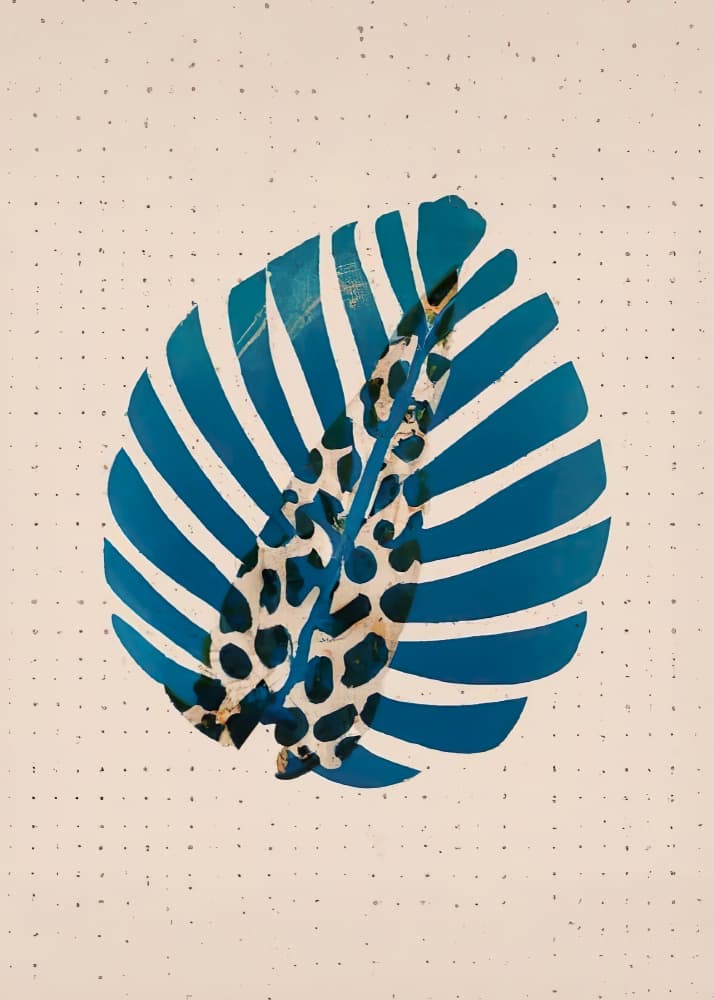 Bold Blue Leaf by Merel Takken — canvas wall art