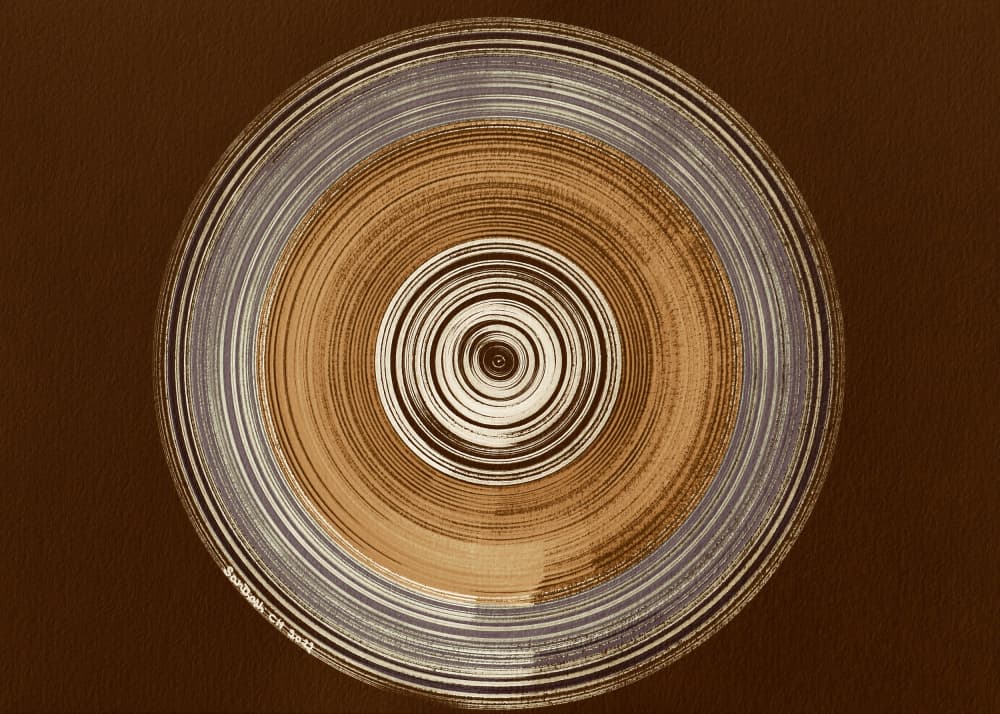 Earthy Concentric Circles by Santhosh ch — canvas wall art