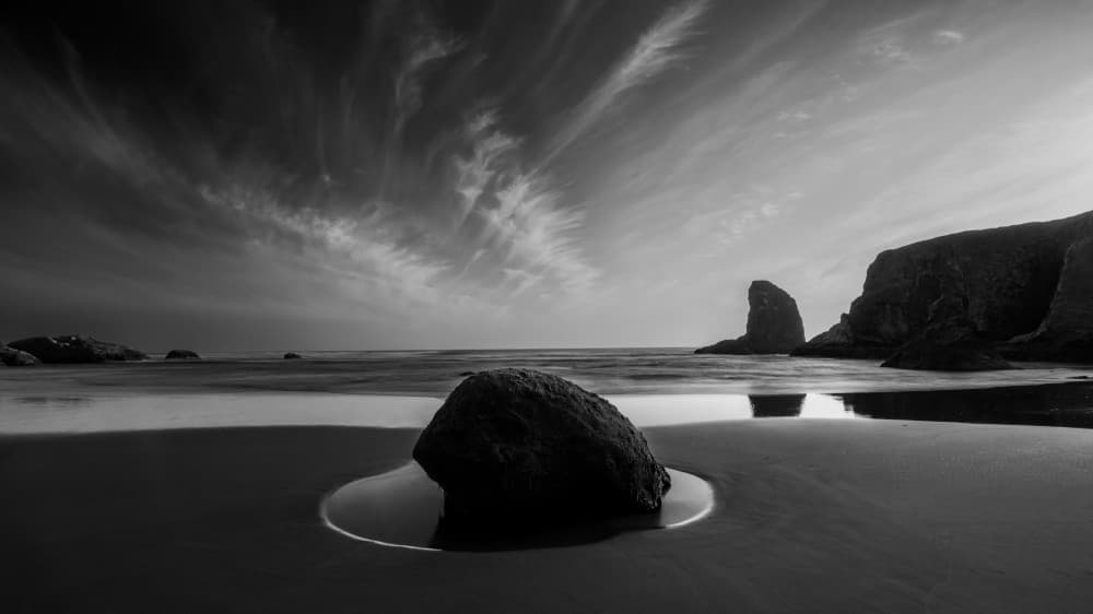 Dramatic Coastal Monochrome by Chuan Chen APA — canvas wall art