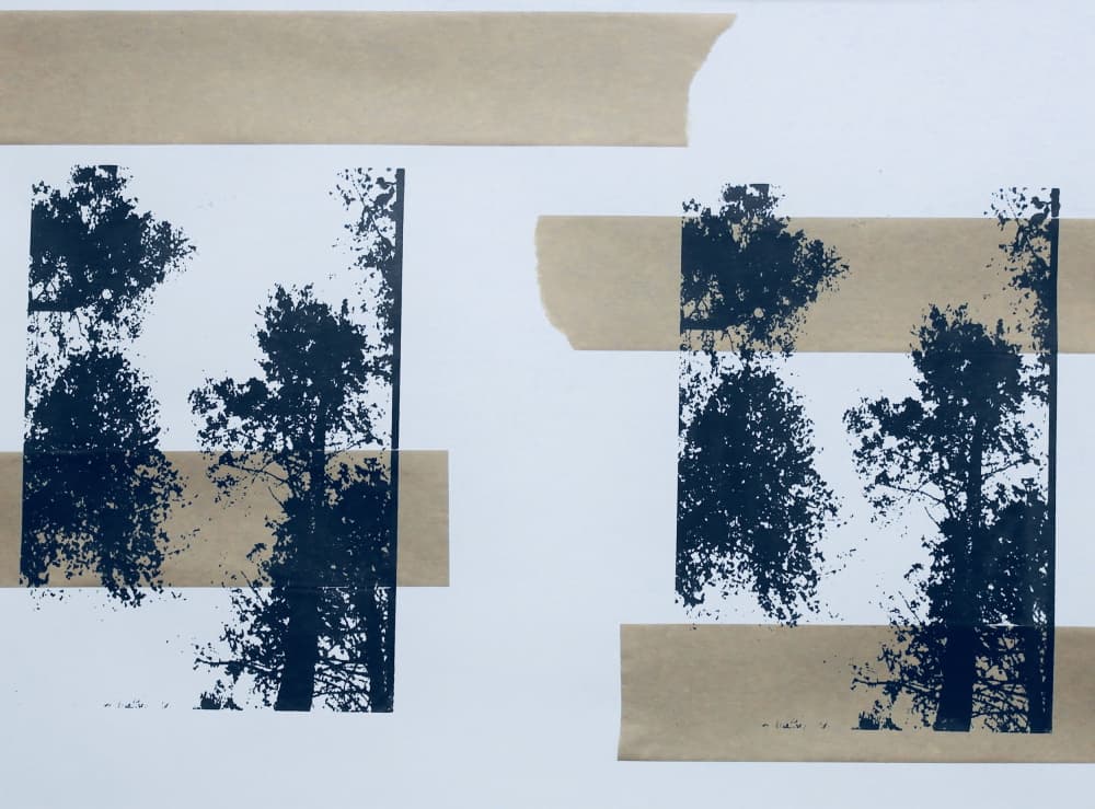 Abstract Forest Layers by kellymariesmith — canvas wall art