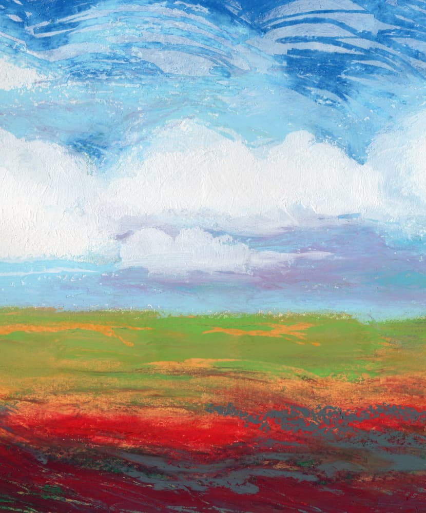Vibrant Abstract Fieldscape by Janel Bragg — canvas wall art