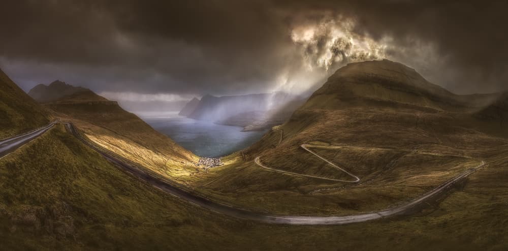 Sunlit Mountain Road by Peter Svoboda MQEP — canvas wall art