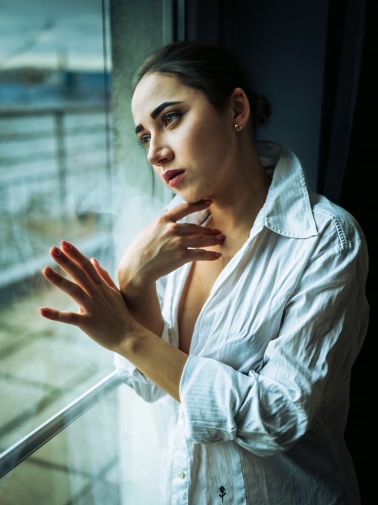 Pensive Woman By Window by Guenther Koci purephoto.at — canvas wall art