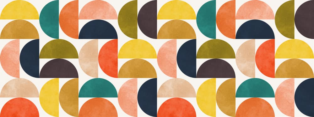 Vibrant Geometric Semicircles by Vitor Costa — canvas wall art