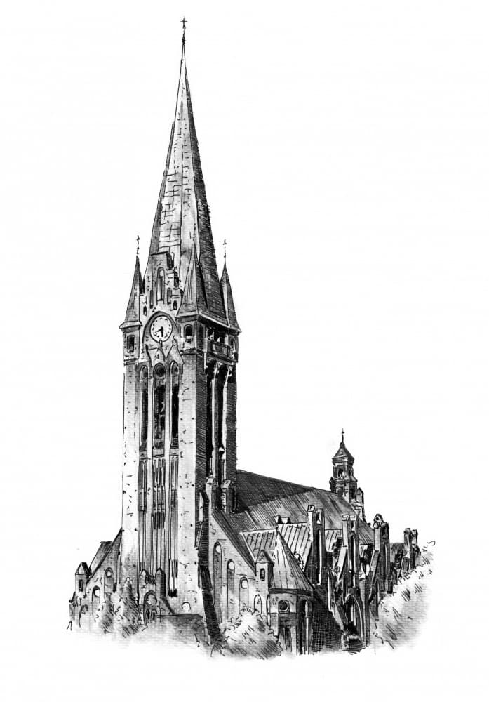 Gothic Church Spire by Kulik — canvas wall art
