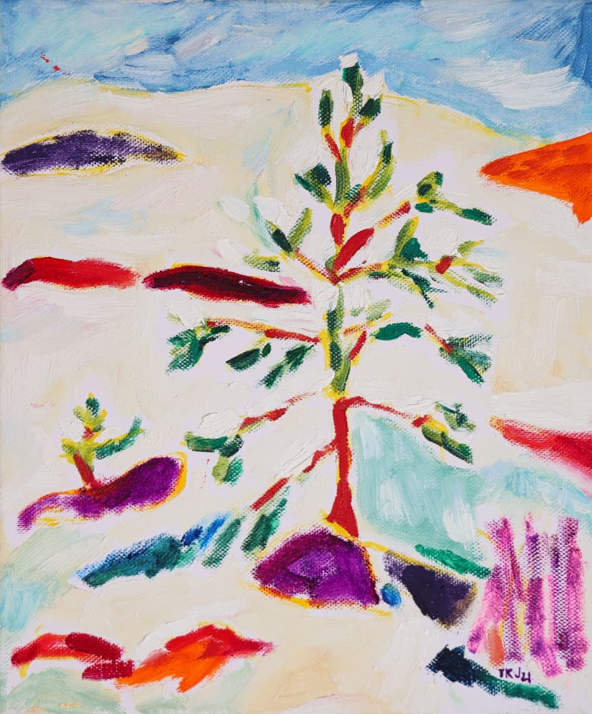 Colorful Winter Tree by Tamara Jare — canvas wall art