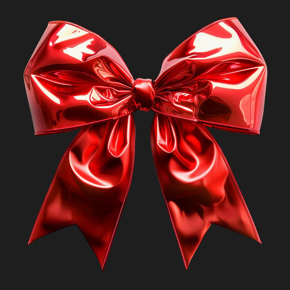 Shiny Red Bow by Marika Barsrsind β canvas wall art