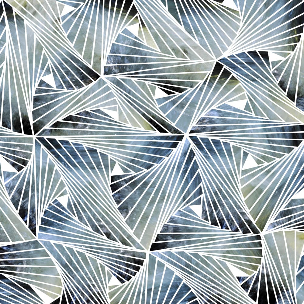 Blue Gray Geometric Swirl by Angelo Cerantola — canvas wall art
