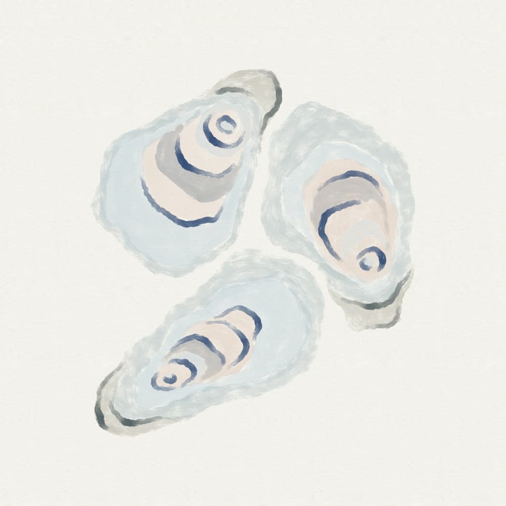 Blue Oysters by Carrie Cantwell — canvas wall art