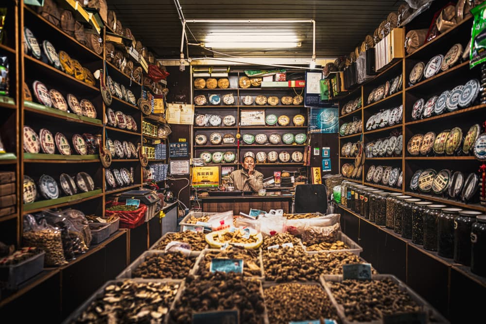 Traditional Market Vendor by Marco Tagliarino — canvas wall art