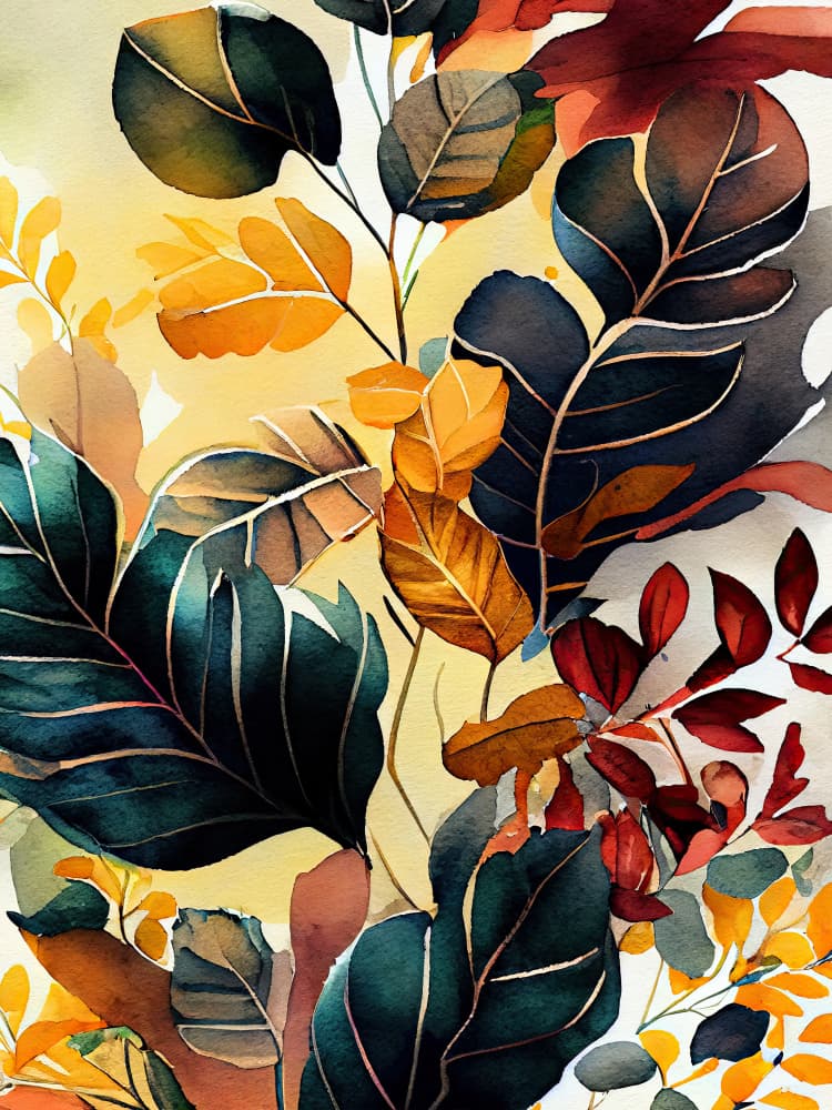 Vibrant Autumn Leaves by Justyna Jaszke — canvas wall art