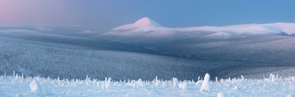 Snowy Mountain Dawn by Valeriy Shcherbina — canvas wall art