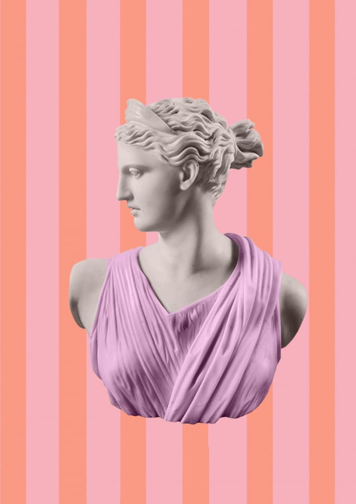Modern Goddess Pink Stripes by Talitha McQueen — canvas wall art