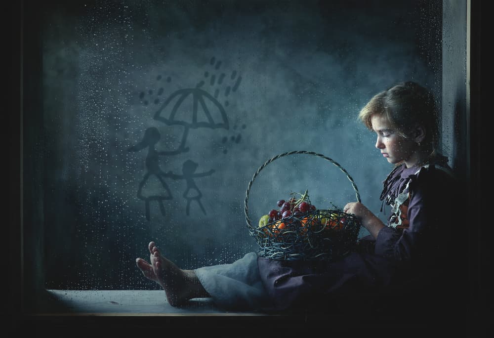 Rainy Window Childhood Dream by Sebastian Kisworo — canvas wall art