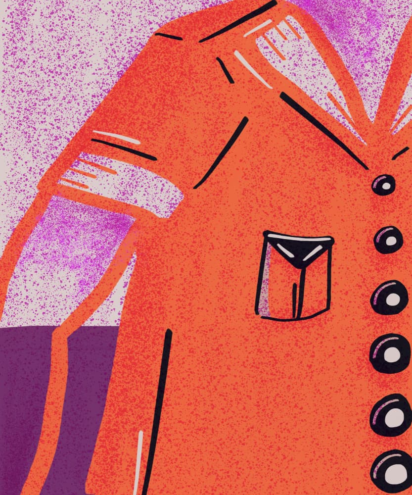 Orange Jacket Illustration by Elli’s illustrations — canvas wall art