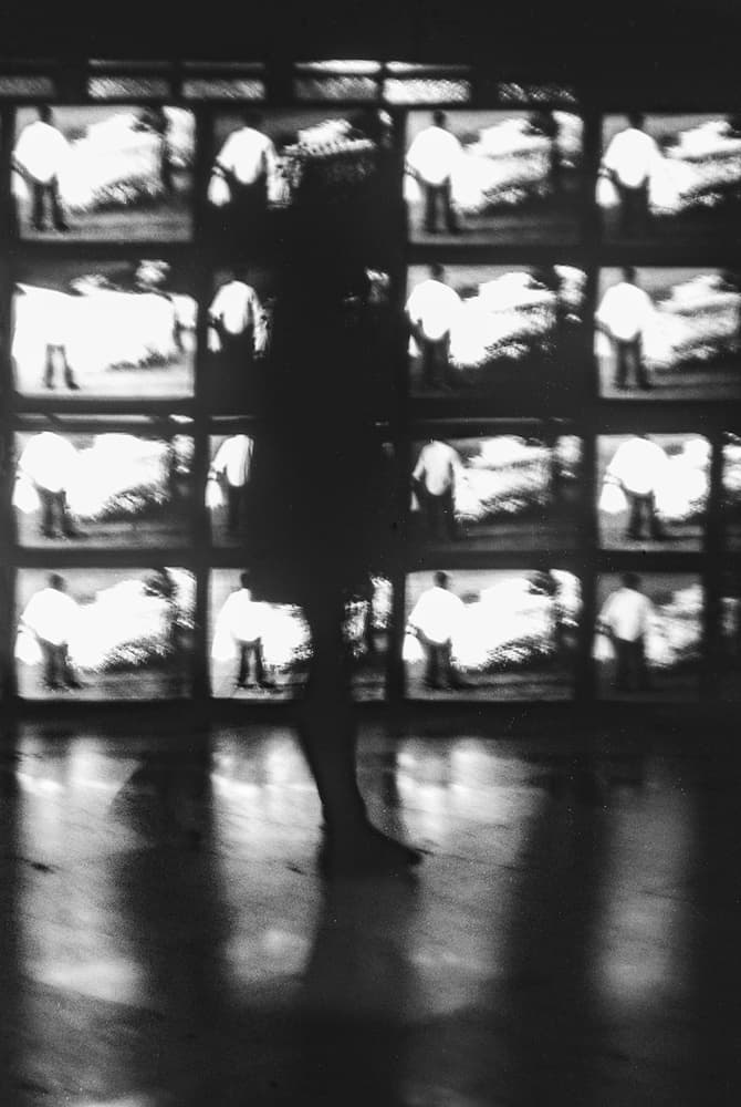 Figure Before Digital Grid by Paulo Abrantes — canvas wall art