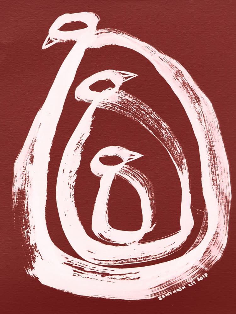 Elegant Bird Family by Santhosh ch — canvas wall art