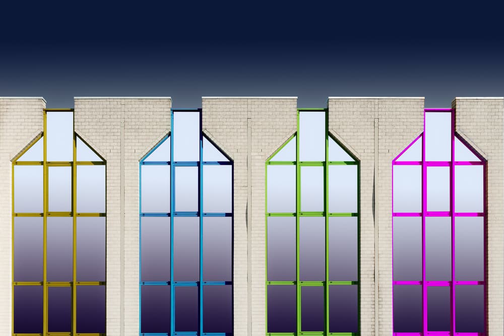 Colorful Modern Windows by Luc Vangindertael (laGrange) — canvas wall art