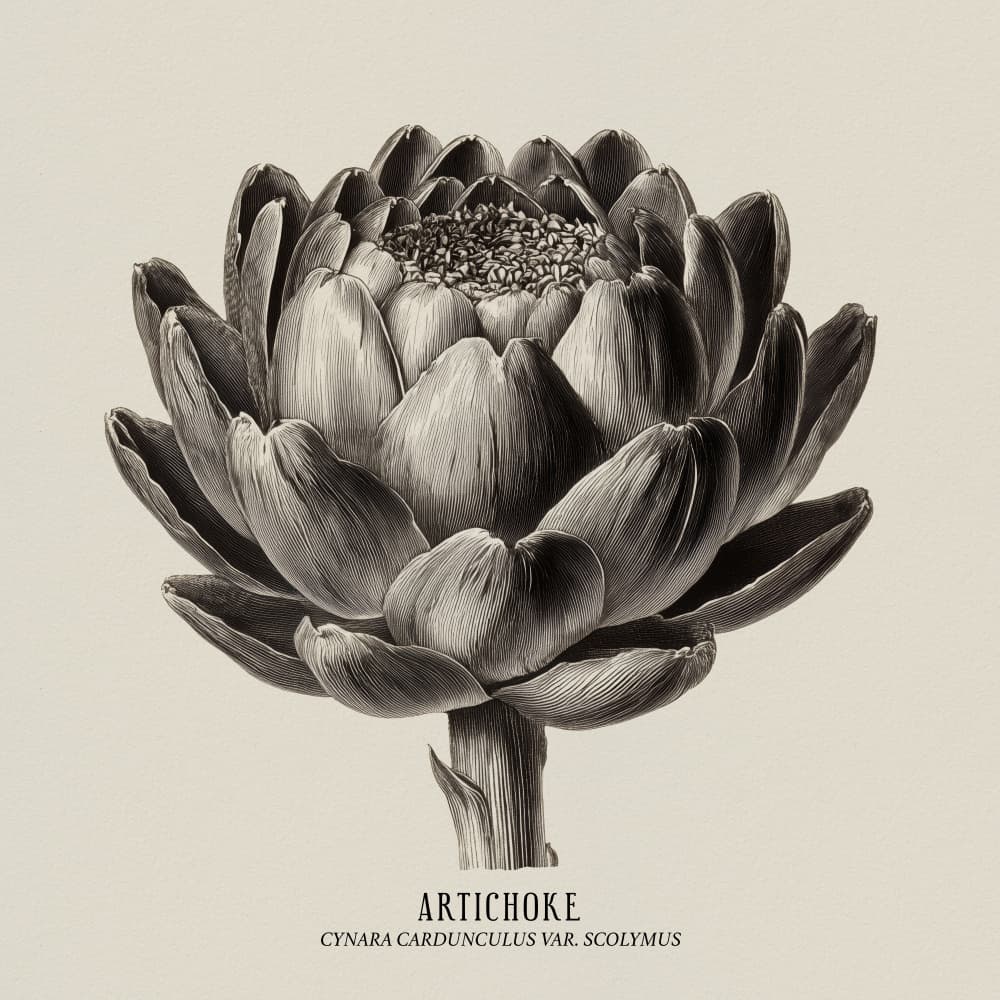 Elegant Artichoke Botanical by Andreas Magnusson — canvas wall art