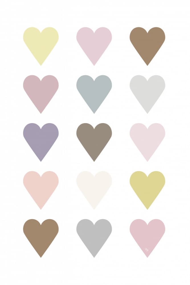 Sweet Pastel Hearts by Martina — canvas wall art