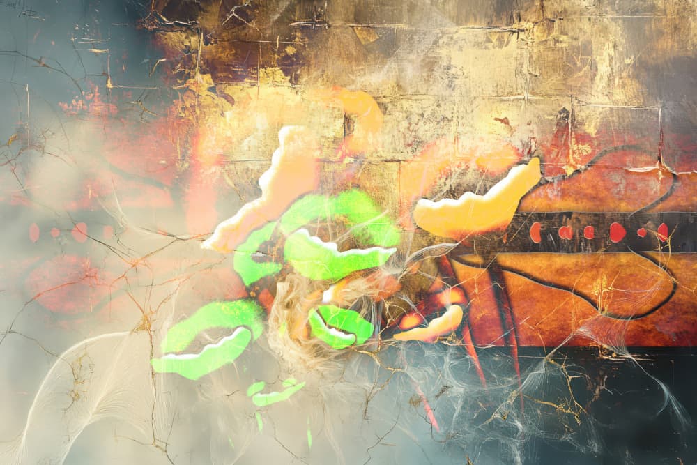 Golden Green Abstract Flow by Rafal Kulik — canvas wall art