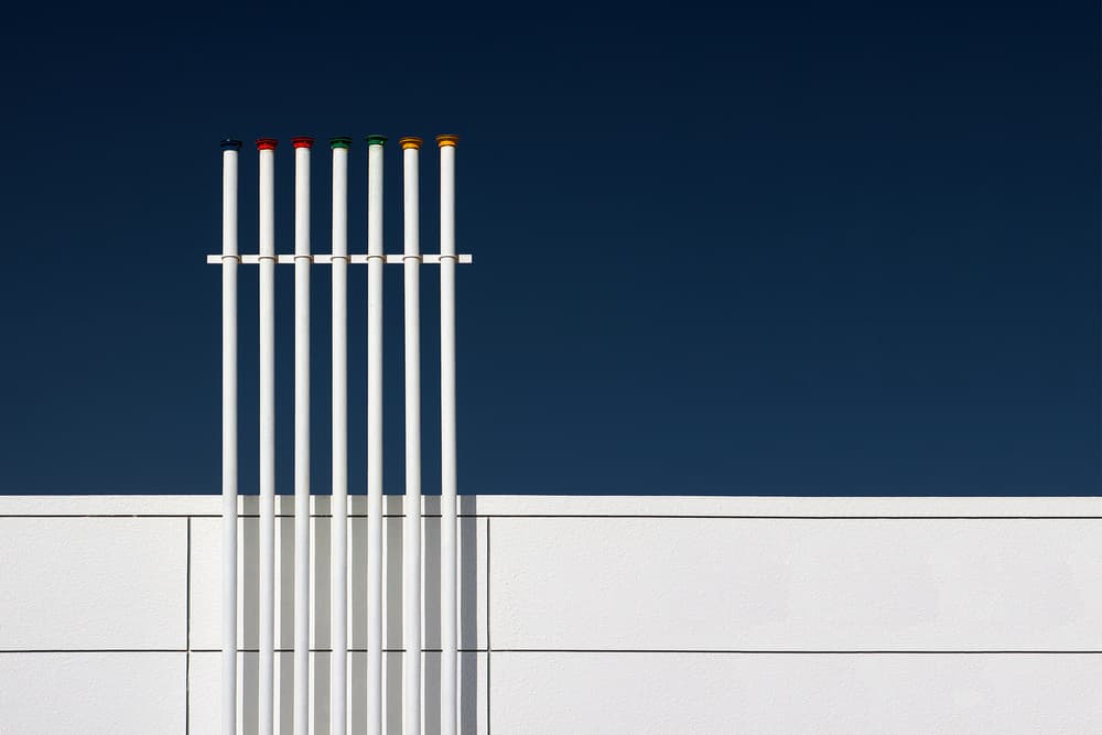 Minimalist Colored Poles by Rolf Endermann — canvas wall art
