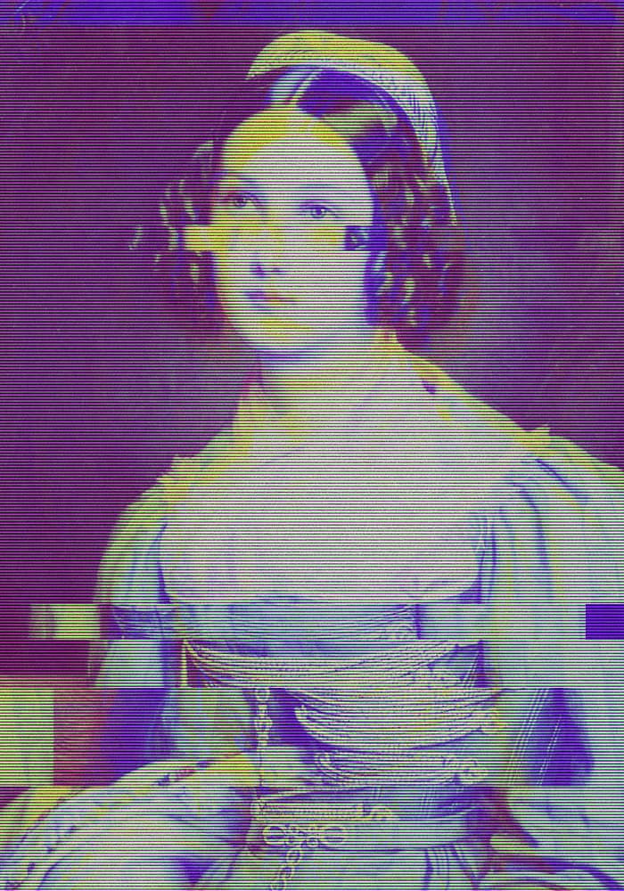 Vintage Glitch Portrait by The Art Concept — canvas wall art