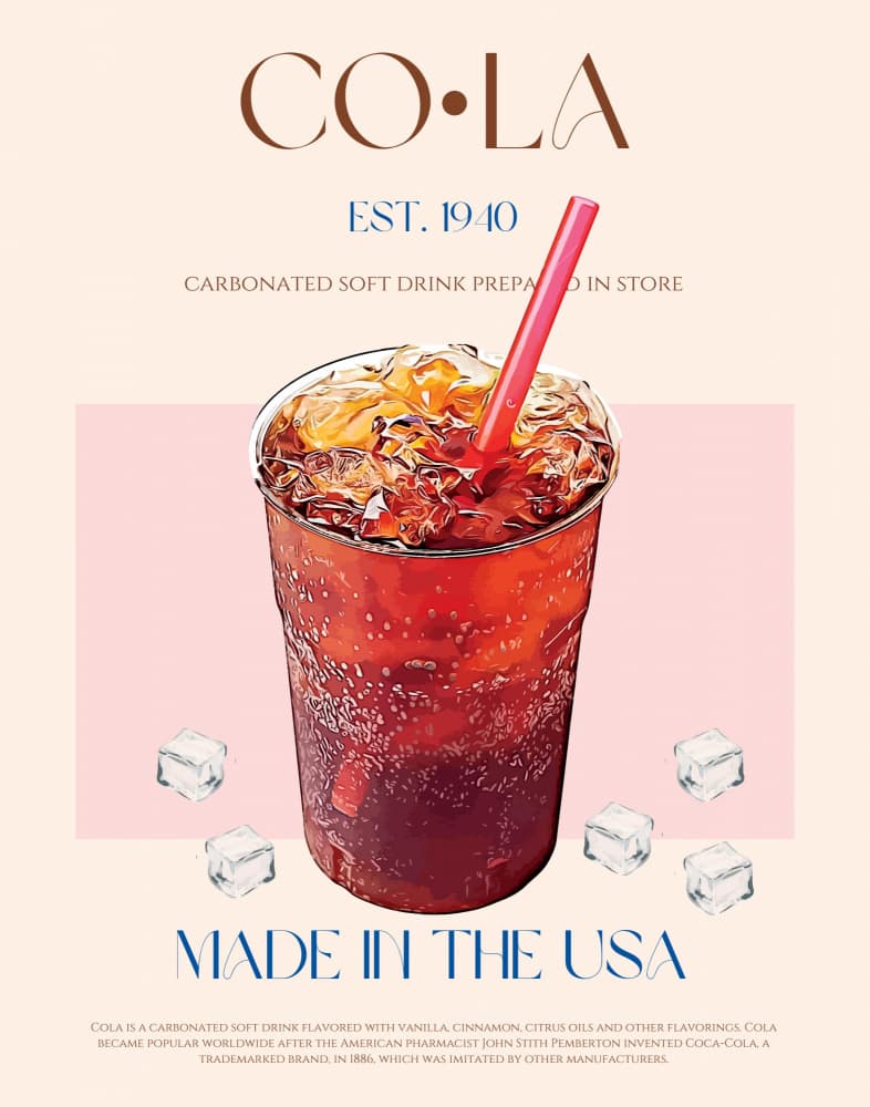 Classic Cola Refreshment by Nazma Khokhar — canvas wall art