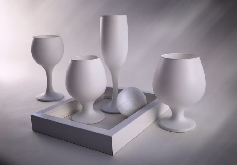 Elegant White Glasses by Evgeniy Popov — canvas wall art