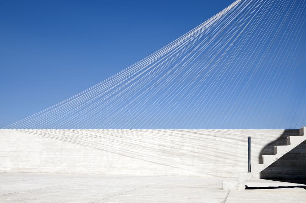 Concrete Cables Blue Sky by Linda Wride — canvas wall art