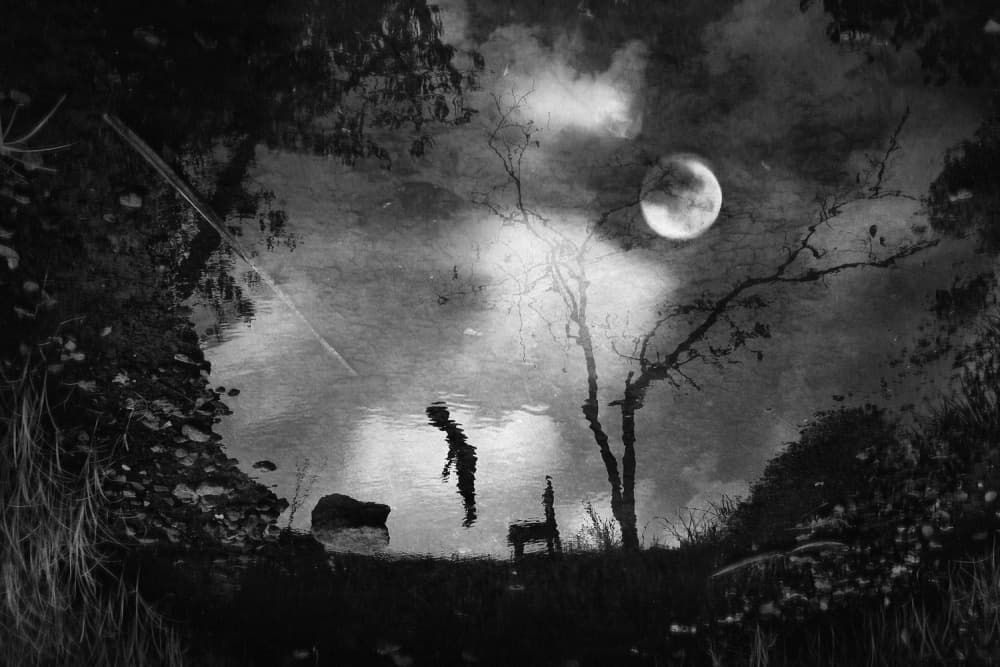 Lonely Moonlit Reflection by Jay Satriani — canvas wall art