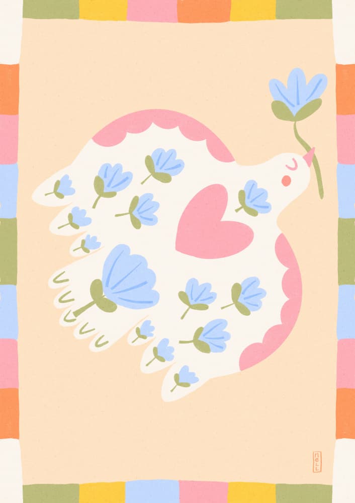Flowering Peace Dove by Dirkie Nell — canvas wall art