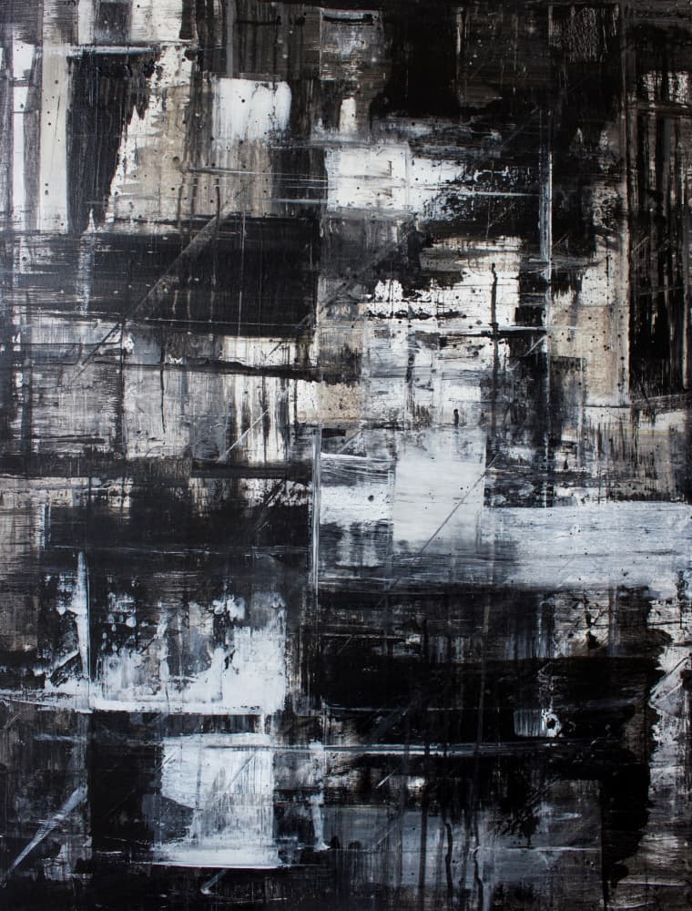 Textured Black White Abstract by Marloes Aerts — canvas wall art