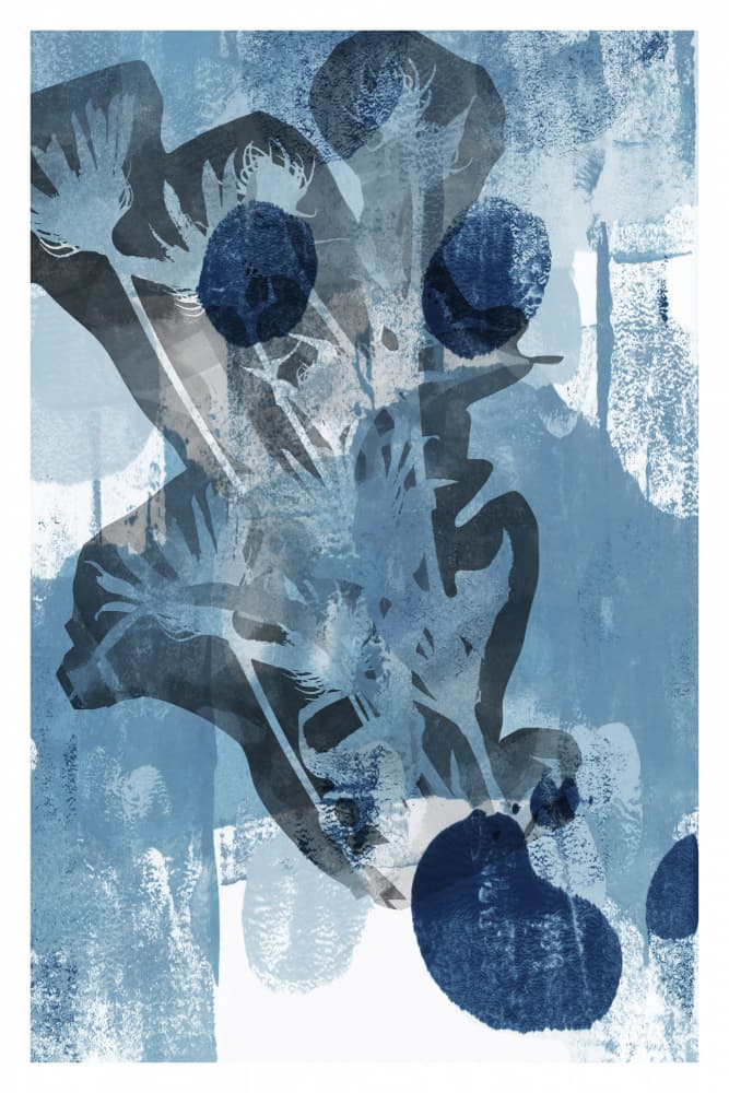 Abstract Indigo Botanicals by cartissi — canvas wall art