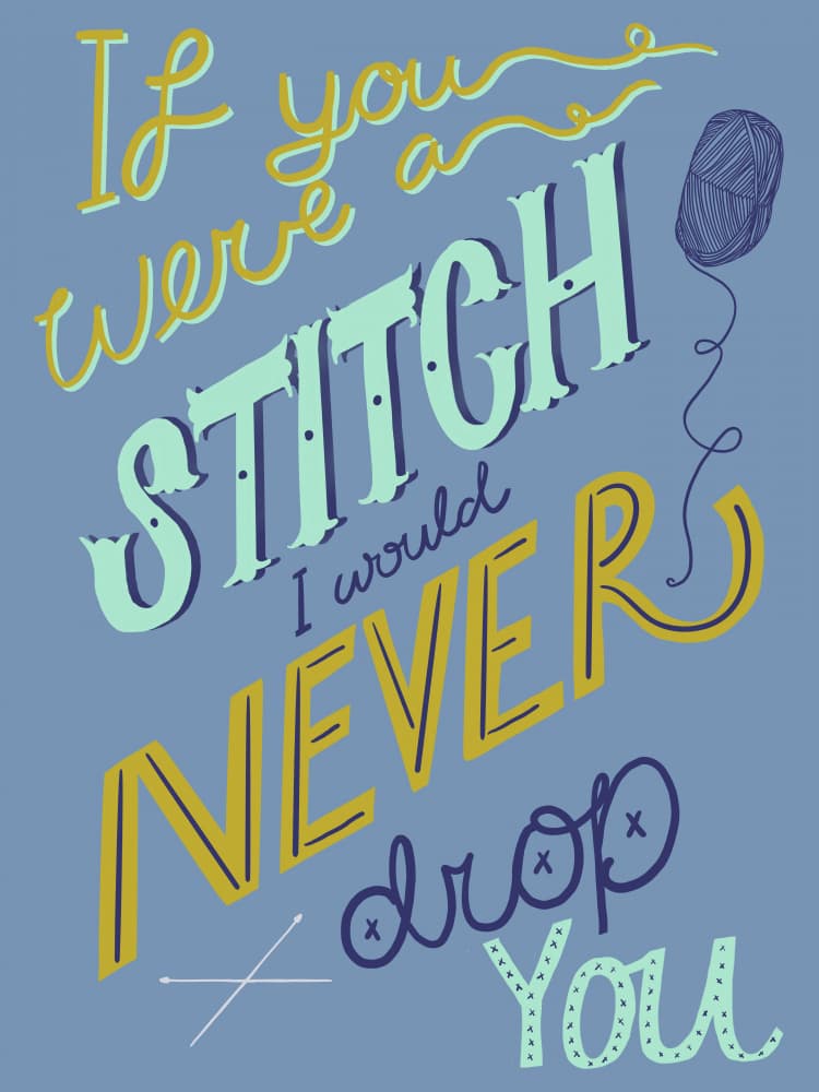 Knitting Love Quote by Charlotte Trudgett — canvas wall art