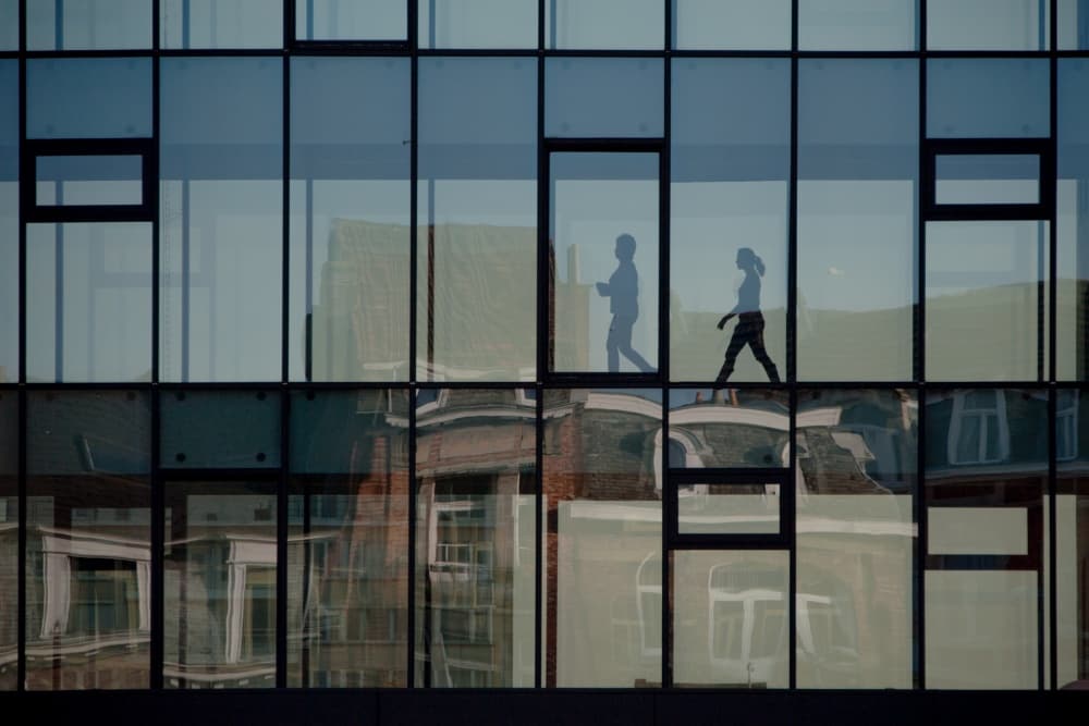 Reflected City Life by Hilde Ghesquiere — canvas wall art