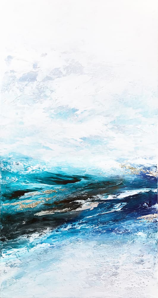 Abstract Ocean Blues by Alyson Storms — canvas wall art