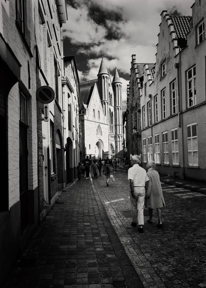 Timeless European Stroll by Ariel Ariel — canvas wall art