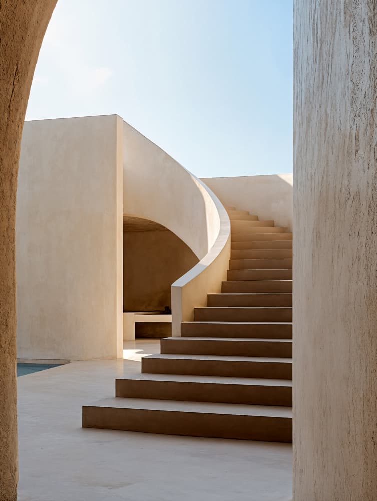 Minimalist Curved Stairs by Minorstep — canvas wall art