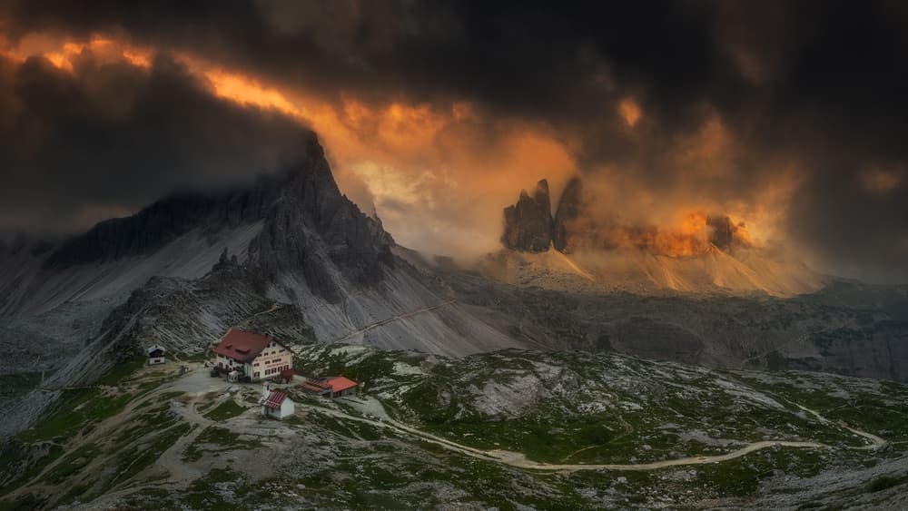 Dramatic Dolomite Sunset by Tomasz Rojek — canvas wall art