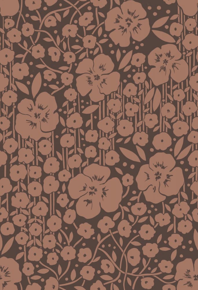 Elegant Brown Blooms by Maria Galybina — canvas wall art