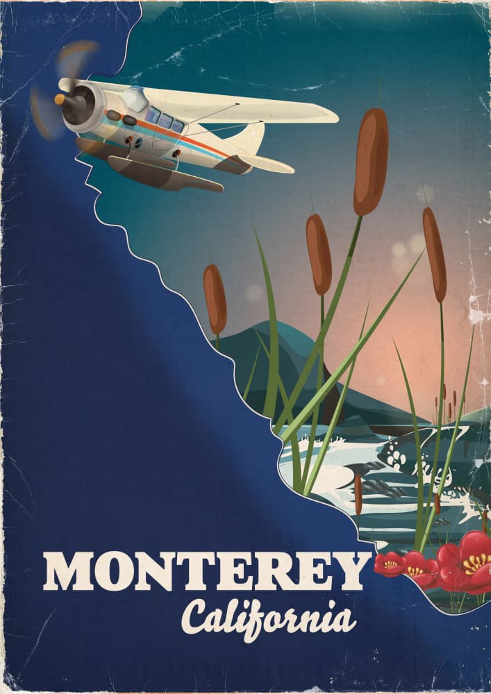 Vintage California Seaplane by Nicholas — canvas wall art