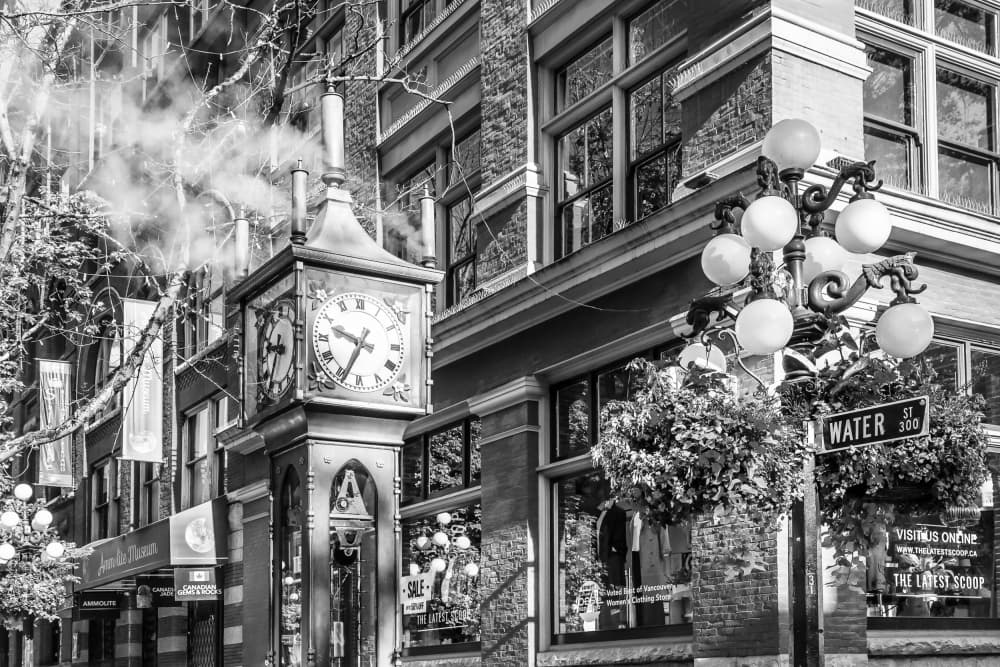 Gastown Steam Clock by Melanie Viola — canvas wall art