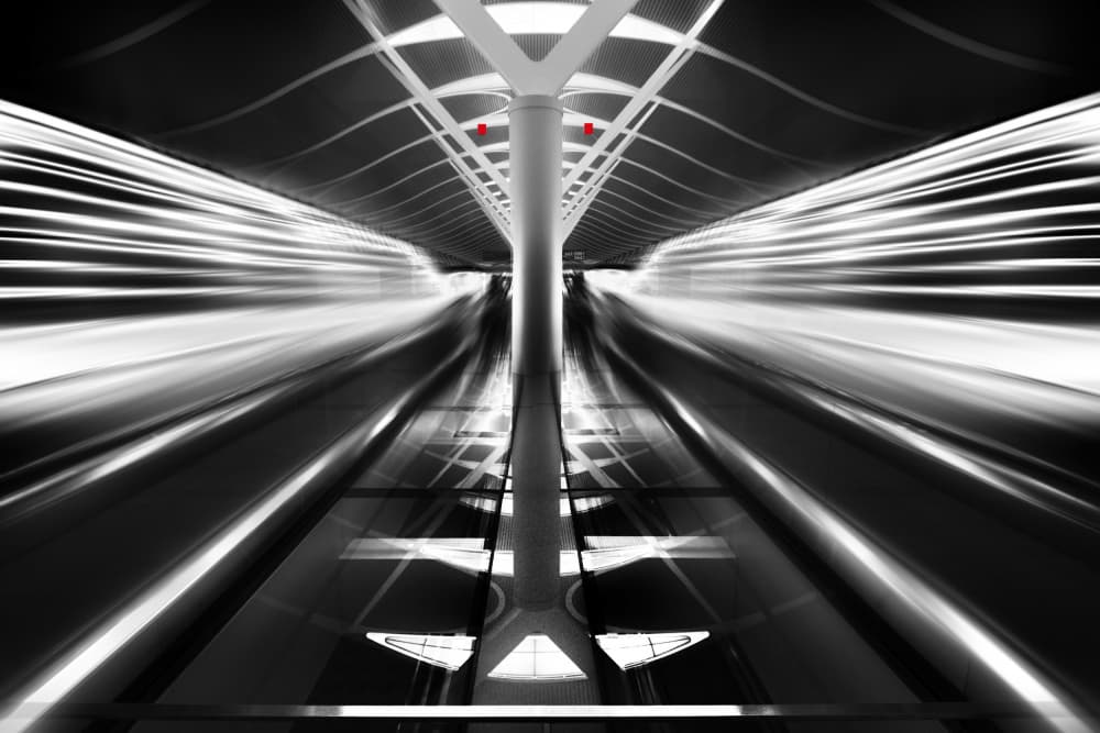 Abstract Light Trails by Hans-Wolfgang Hawerkamp — canvas wall art