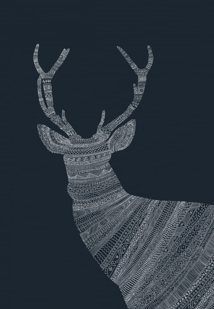 Majestic Patterned Deer by Florent Bodart — canvas wall art