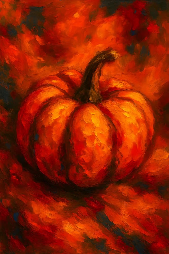 Vibrant Autumn Pumpkin by HUGO — canvas wall art