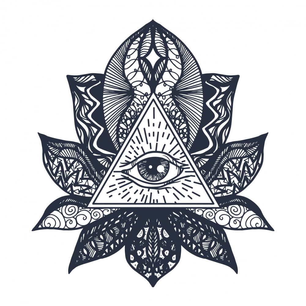 All-Seeing Lotus Symbol by Marika Barsrsind β canvas wall art
